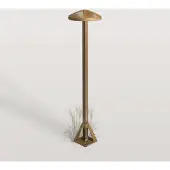MORETTI LED-sokkellampe Aura Disk, høyde 50 cm, antikk messing