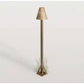 MORETTI LED-sokkellampe Silva Disk, høyde 50 cm, antikk messing