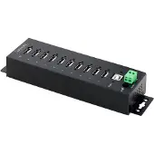 StarTech.com Startech 10-Port Industrial USB 2.0 Hub, Rugged USB Hub w/15kV Air/8kV Contact ESD Level 4 Protection, DIN/Wall/Desk Mountable USB-A Hub, Multiport USB Hub with Locking Ports - Metal Construction (US