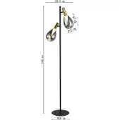 Kare gulvlampe Fari, grå, glass, høyde 164 cm, 2 lyskilder, G9