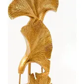 Kare gulvlampe Ginkgo, gull, lin, høyde 129 cm, E27