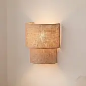 Duolla Vegglampe Boho, jute/jute, høyde 22 cm, tekstil, E27