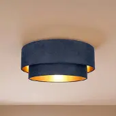 Duolla Taklampe Boho, mørkeblå/gull, Ø 60 cm, tekstil, E27