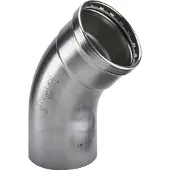 Viega Inox bøjning 45 grader 76,1mm INOX, rustfri stål muffe / nippel, SC-Contur