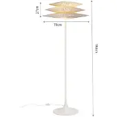 Kare gulvlampe Facile, hvit, stål/polyester, G9