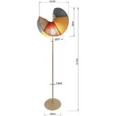 Kare gulvlampe Sella, beige, stål/bomull, 161 cm, G9