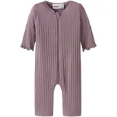 Name it Nattdrakt - Ull/Silke - Rib - Hullmønster - NbfWossa - T - - 50 - Nattdrakt