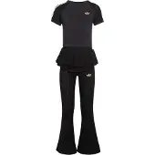 Adidas Sett - T-skjorte/Leggings - Svart m. Hullmønste - - 7 år (122) - T-skjorte
