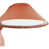 LINDBY utendørs LED-vegglampe Capelo, leirfarget, Ø 20 cm, IP65