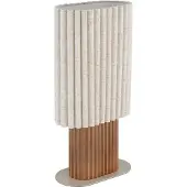 Globo Bordlampe Jannie, natur/brun/sand, lin, 45 cm, E27