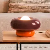 Eglo Bordlampe Torchiarolo, bordeaux/oransje, metall, E27