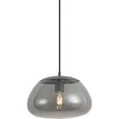 QAZQA Retro Pendellampe Gunmetal med Røykglass - Giselle