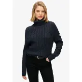 Superdry Slouchy Cable Genser Med Høy Hals
