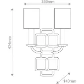HINKLEY Vegglampe Sabina, svart, høyde 42 cm, 2 lyskilder, metall/tekstil