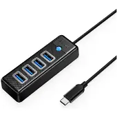 ORICO PW4U-C3 USB-C / 4x USB-A 3.0-hub - svart