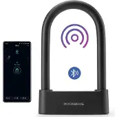 RockBros 32210818001 SMART Bicycle Lock with Fingerprint Reader and Bluetooth Connectivity - Black
