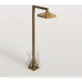 MORETTI LED-sokkellampe Aura Frame, 50 x 19,5 cm, antikk messing
