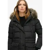 Superdry Everest Faux Fur Longline Jakke