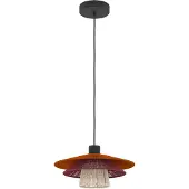 Eglo hengelampe PIGNONA, rød/oransje/hvit, Ø 32 cm, tekstil