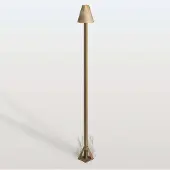 MORETTI LED-gatelampe Silva Disk, høyde 100 cm, antikk messing, IP65