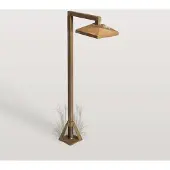 MORETTI LED-sokkellampe Aura Edge, 50 x 19,5 cm, antikk messing