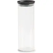 Zeller oppbevaringsglass med plastlokk, 1650 ml, svart, 10,3x28,1 cm
