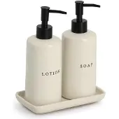Zeller BATH STYLE keramiske såpe- og lotiondispensere, 3 deler