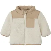 Name it Fleecejakke - Teddy - NbnMosie - Hvitkappegrå - - 68 - Fleecejakke