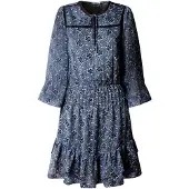 Pepe Jeans for woman. PL9537899 Heloyse blue dress (L), Casual, Polyester, Long sleeve