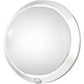 FABAS LUCE Armilla utendørs vegglampe, hvit, bevegelsessensor, Ø 30 cm