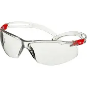 3M SecureFit 500 beskyttelsesbrille klar og rød Scotchgard klar linse