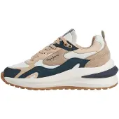 Pepe Jeans for woman. PLS600075 Winslow Earth beige leather sneakers (38), 3 to 5 cm, Split Leather, Laces, Casual