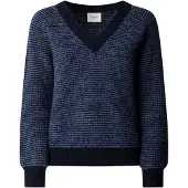 Pepe Jeans for woman. PL7000199 Allie V navy jersey (S), Casual, Polyester, Long sleeve