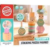 BOKUS FSC Play & Learn - Stablingsfigurer i tre (myke nøytrale/pastellfarger)