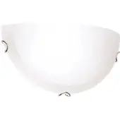 Orion Agada vegglampe, opalt glass, krom, halvsirkelformet