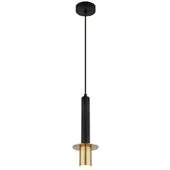 Globo Hengelampe Shanna, Ø 12 cm, svart/messing, stein/metall