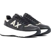 Armani Exchange for woman. XW003106AF27406MZ815 Sneaker with perforated toe cap and wide black rubber sole (38.5), 1 to 3 cm, Laces, Cas