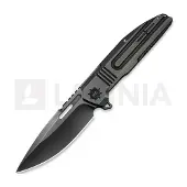 We Knife Tracks foldekniv, Gray Titanium, Polished