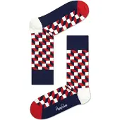 Happy socks Bleu Filled Optic Lange Sokker