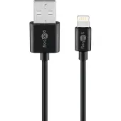 Goobay Lightning USB charging and sync cable, 1 m, black - MFi cable for Apple iPhone/iPad, black
