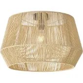 QAZQA Taklampe svart med beige tau-skjerm 50/50/30 - Cyl