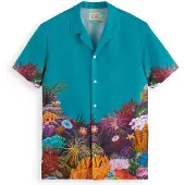 Scotch & Soda Placement Print Tencel Kortarmet Skjorte