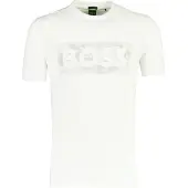 BOSS for man. 50559363 Globe LogoPattern white T-shirt (XL), Casual, Cotton, Short sleeve