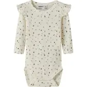 Name it Body I/e - NbfWomi - Snow White/Double Dots - - 1 år (80) - Langermet Body