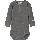 Name it Body I/e - NbmWyla - Folkstone Grå - - 1 år (80) - Langermet Body