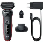 Braun Series 5 51-R1200s barbermaskin AutoSense, svart, rød