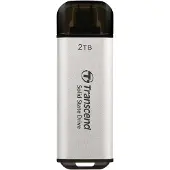 Transcend ESD300S - SSD - 2 TB - ekstern (bærbar) - USB 3.2 Gen 2x1 (USB-C kontakt) - sølv