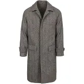 Suitable Coat Longsaddle Herringbone Brun Størrelse