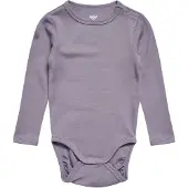 Hummel Body I/e - Ull/Viskose - HmlMini Solid - Grå Ridge - - 3 år (98) - Langermet Body