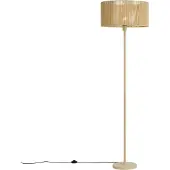 QAZQA Gulvlampe beige med skjerm i papirtau 50/50/25 - Simplo